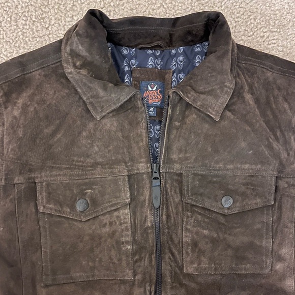 MoonShine Spirit by Brad Paisley 100% Leather Men's Brown Suede Coat - Picture 2 of 6